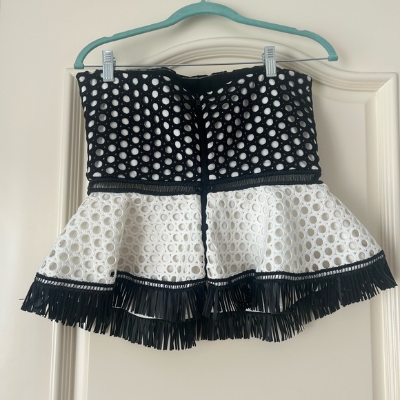 Alexis Black and White Peplum Blouse - Picture 6 of 8